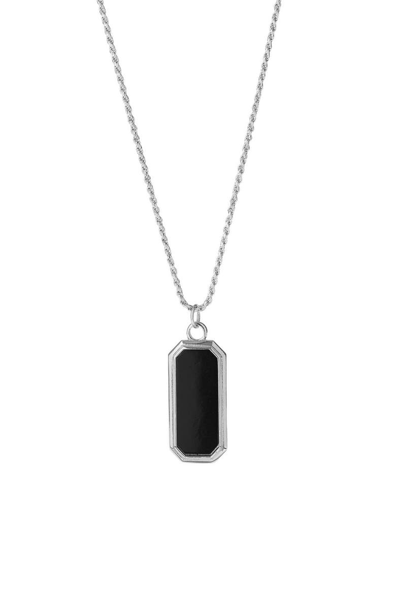Degs & Sal Men's Onyx Frame Pendant Necklace, Main, color, Silver