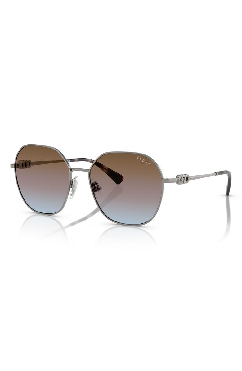 VOGUE 55mm Gradient Irregular Sunglasses, Alternate, color, Gunmetal