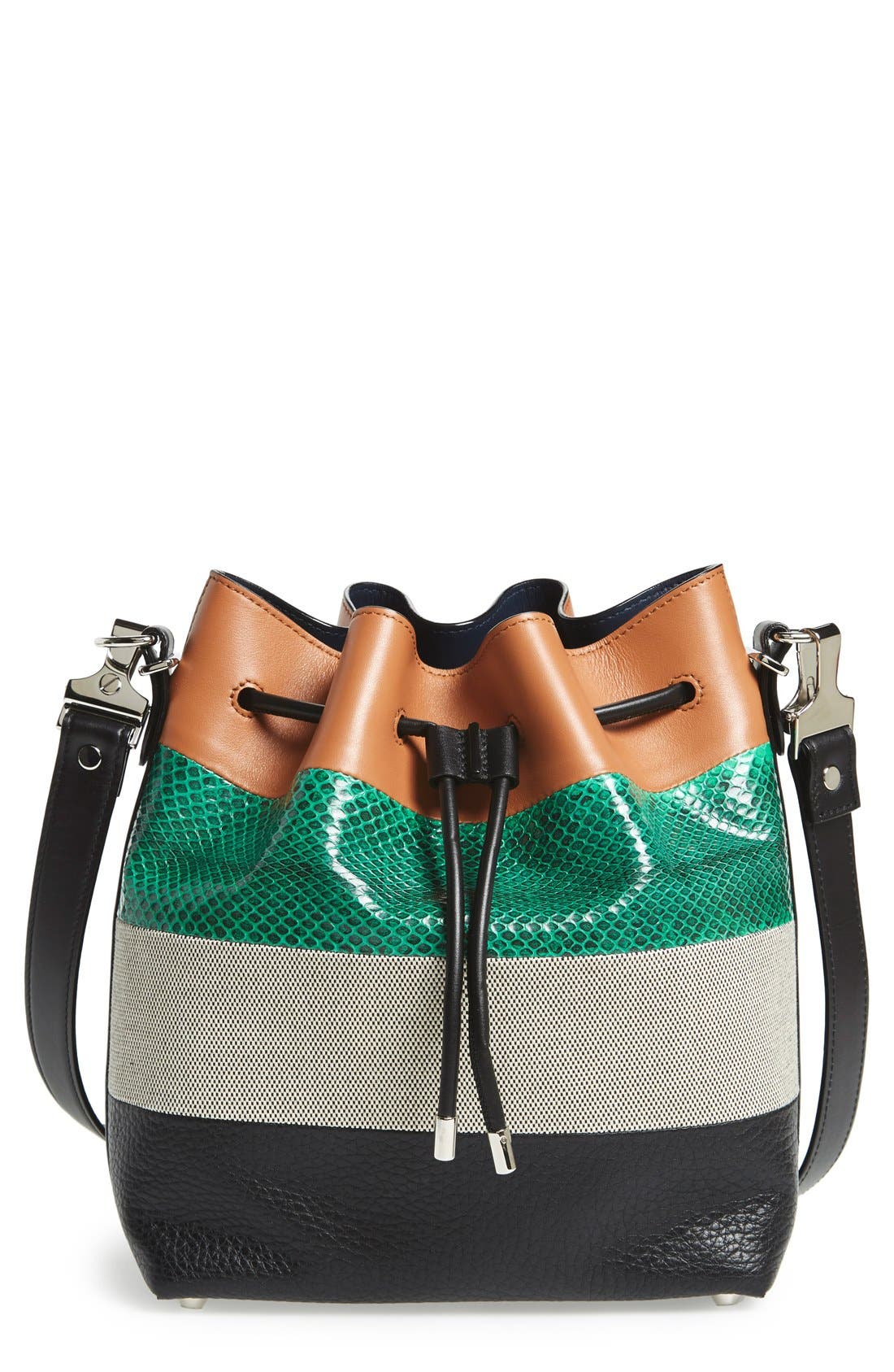 'Medium' Bucket Bag, Main, color, DUNE/ ALOE