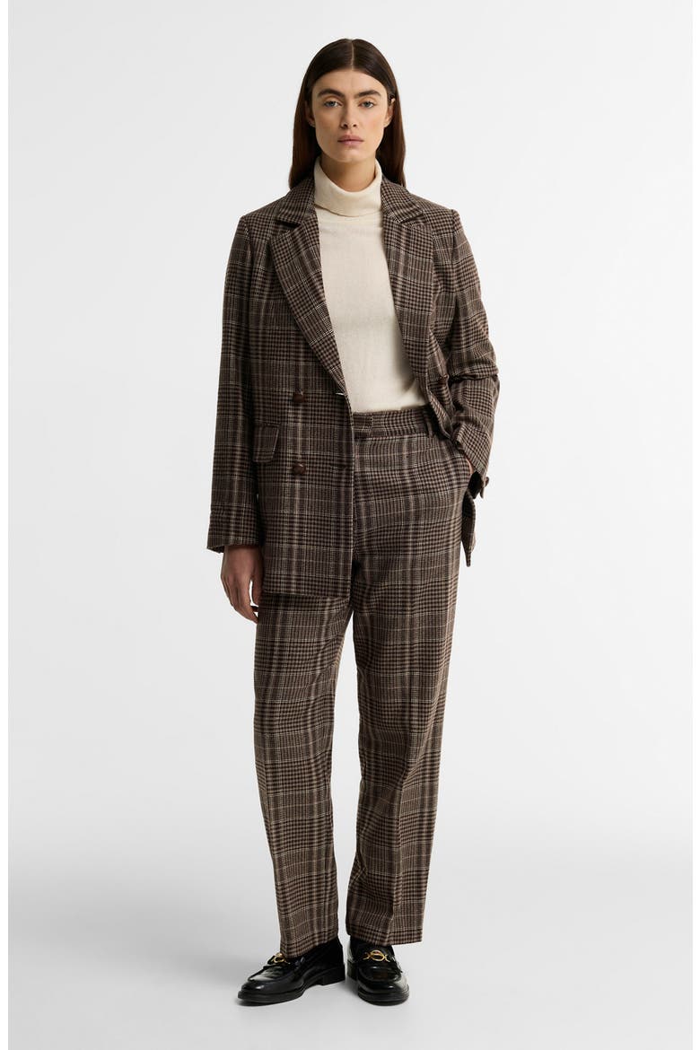 Amryn Plaid Wool Blend Pants, Alternate, color, PRINCE OF WALES/ GANACHE