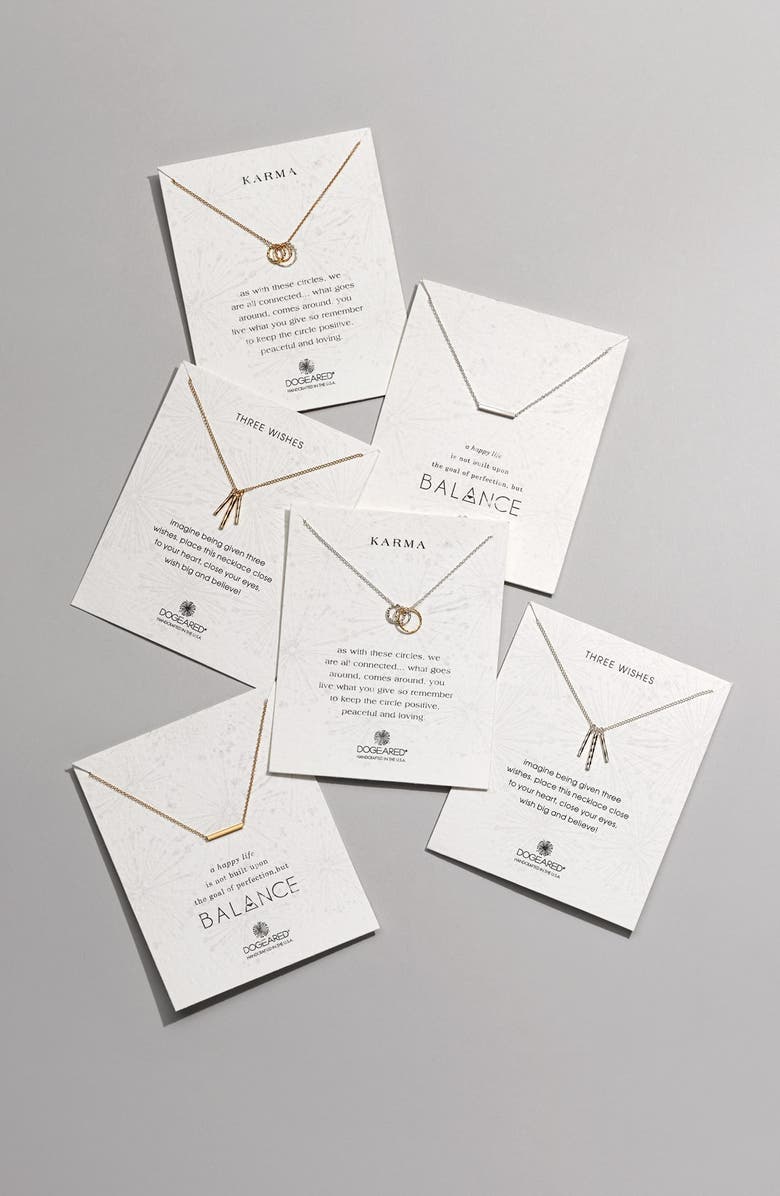 Dogeared 'Three Wishes' Pendant Necklace, Alternate, color, 