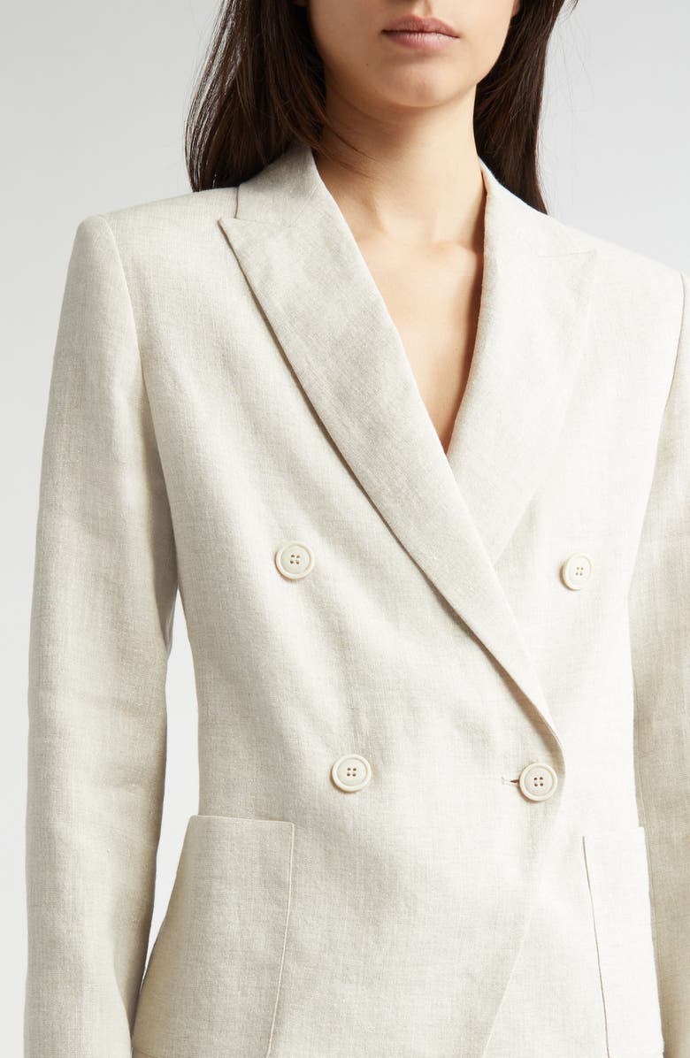 Eleventy Double Breasted Linen Blend Blazer, Alternate, color,