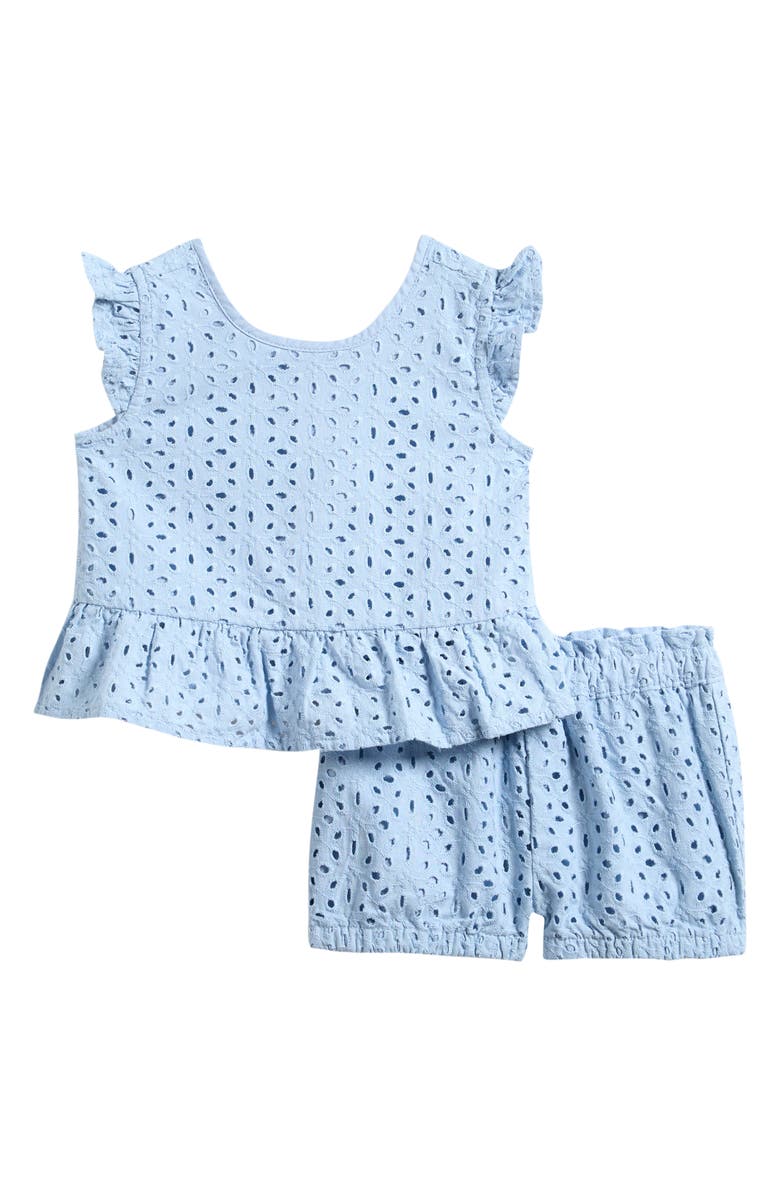 Little Planet Cotton Eyelet Top & Shorts Set, Main, color, Lp Blue Eyelet