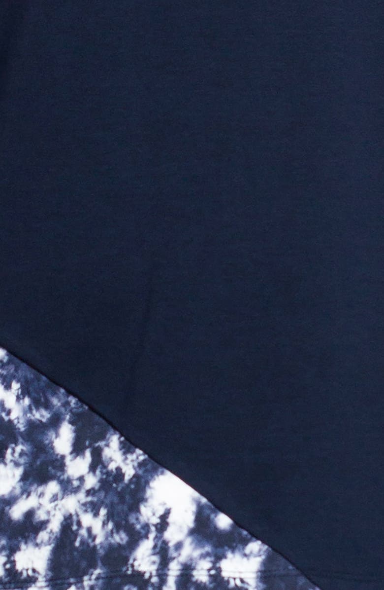 Maceoo Panel Tie Dye Blue Long Sleeve T-Shirt, Alternate, color, Blue