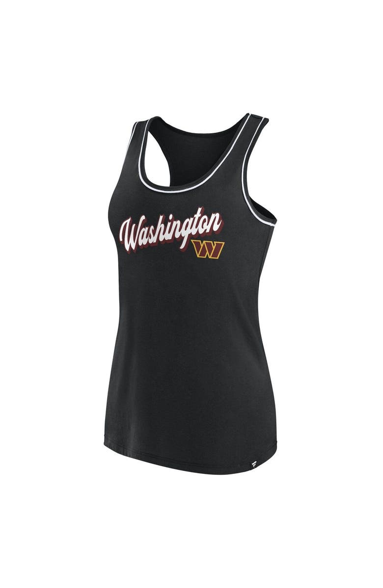 FANATICS Women's Fanatics Branded Black Washington Commanders Wordmark Logo Racerback Scoop Neck Tank Top, Alternate, color, 