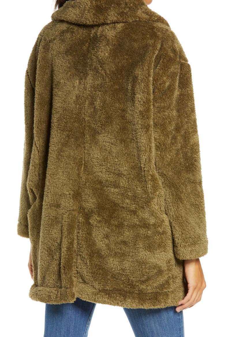 Annona Faux Shearling Travel Cardigan, Alternate, color, WILD OLIVE
