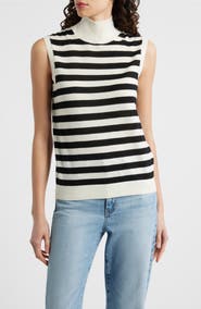 BOSS Fipini Mock Neck Wool Sweater Vest