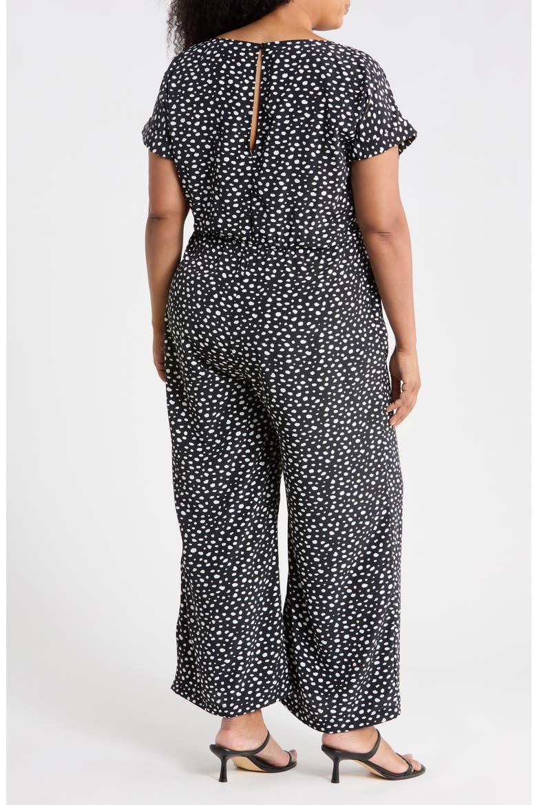 Tie Front Jumpsuit, Alternate, color, BLK MULTI