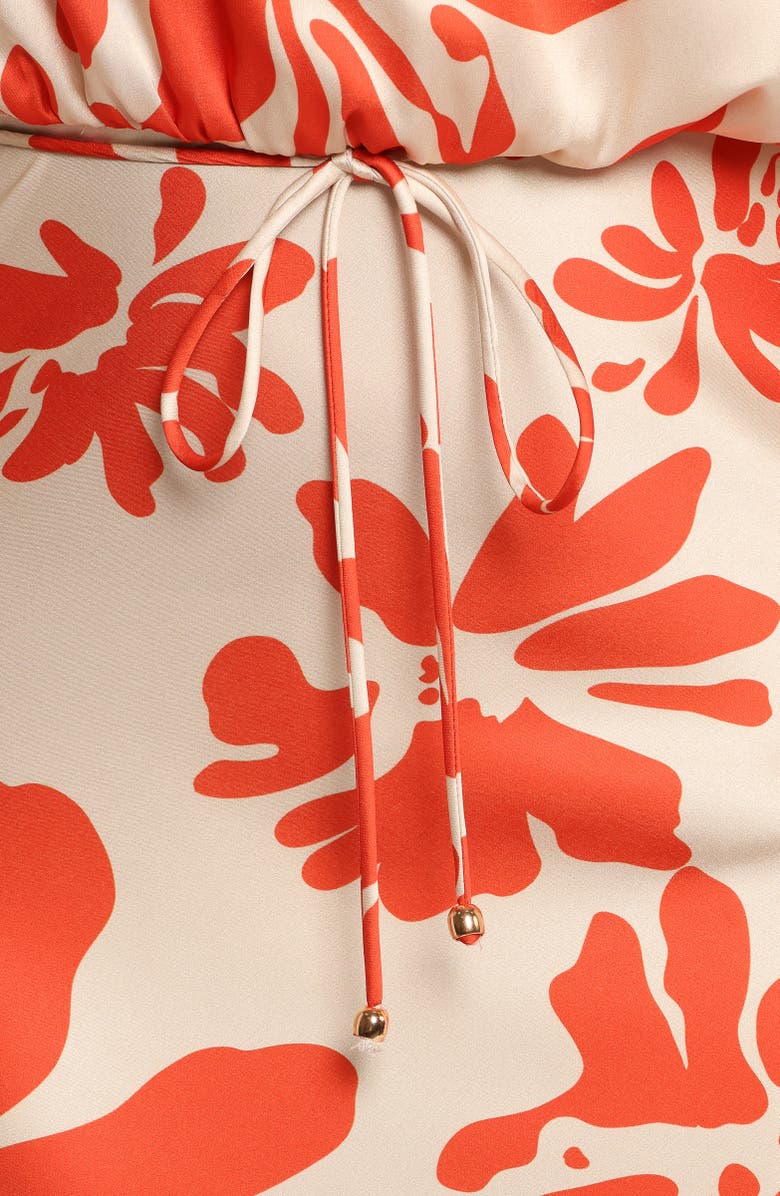 Petal & Pup Ana Floral One-Shoulder Satin Midi Dress, Alternate, color,