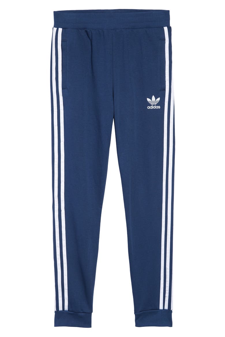 Trefoil Track Pants, Main, color, NIGHT MARINE/ WHITE