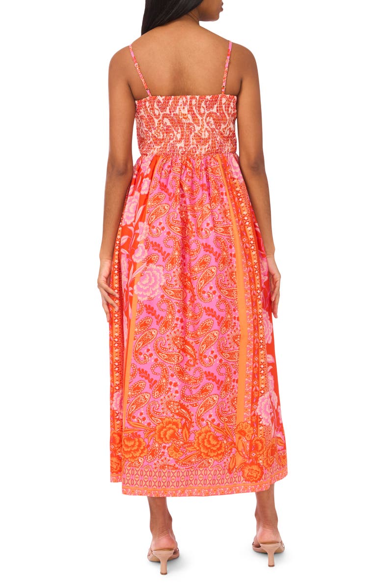 Halogen<sup>®</sup> Floral Paisley Smocked Cotton Sundress, Alternate, color, Pink Multi