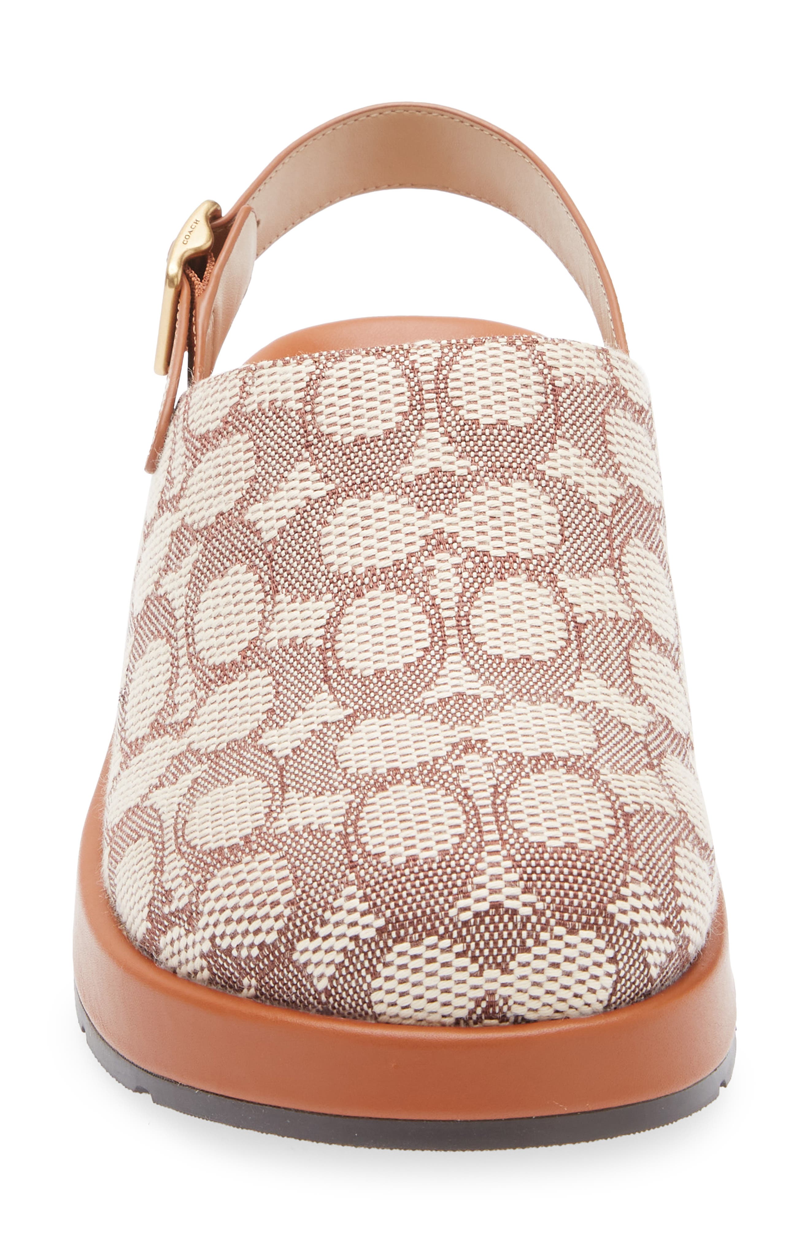 COACH Sculpted C Signature Jacquard Slingback Platform Clog, Alternate, color, Cocoa/ Burnished Amber