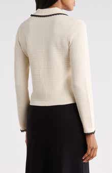 Floral Applique Mock Neck Short Sleeve Sweater