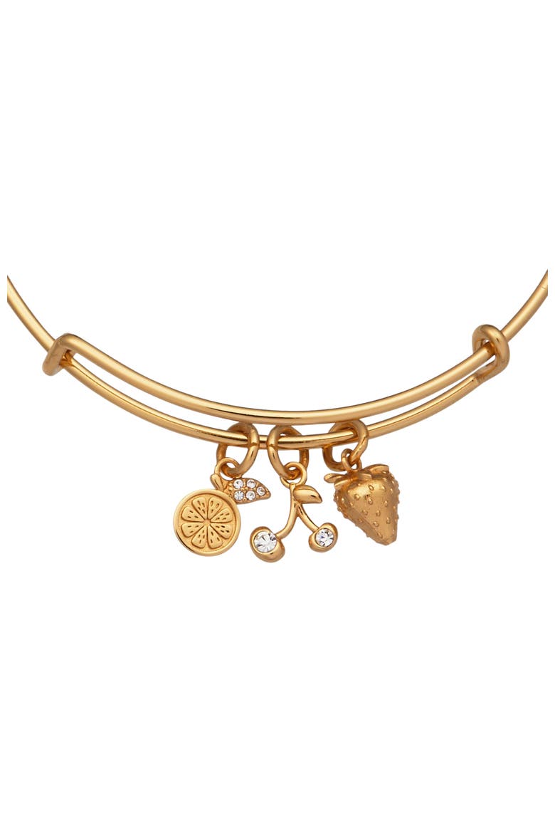 Summer Fruits Charm Bangle, Alternate, color, Gold
