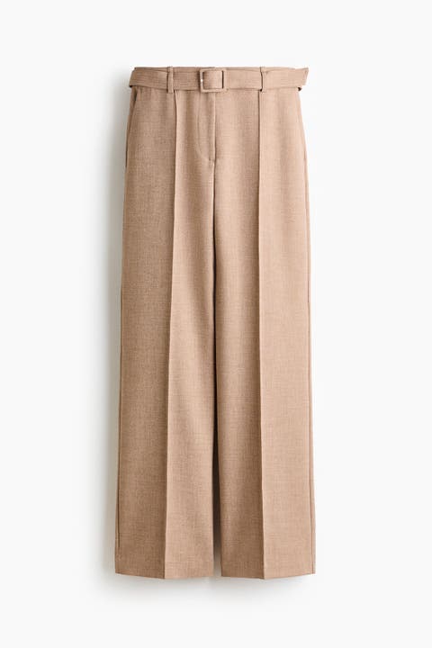 Belted Tailored Trousers