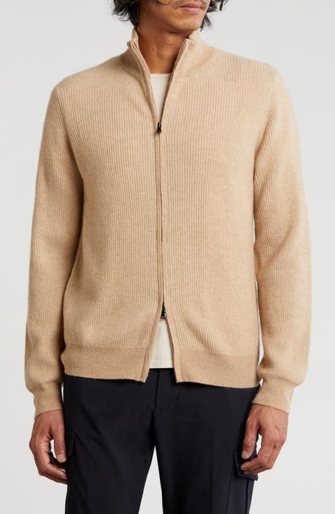 Rib Cashmere Zip Jacket