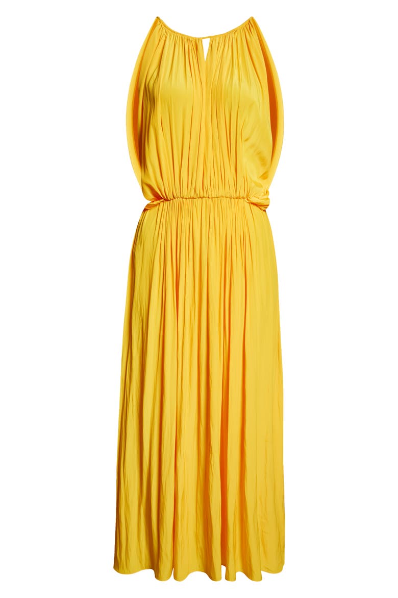 Meredith Pleated Sleeveless Dress, Alternate, color, MANGO