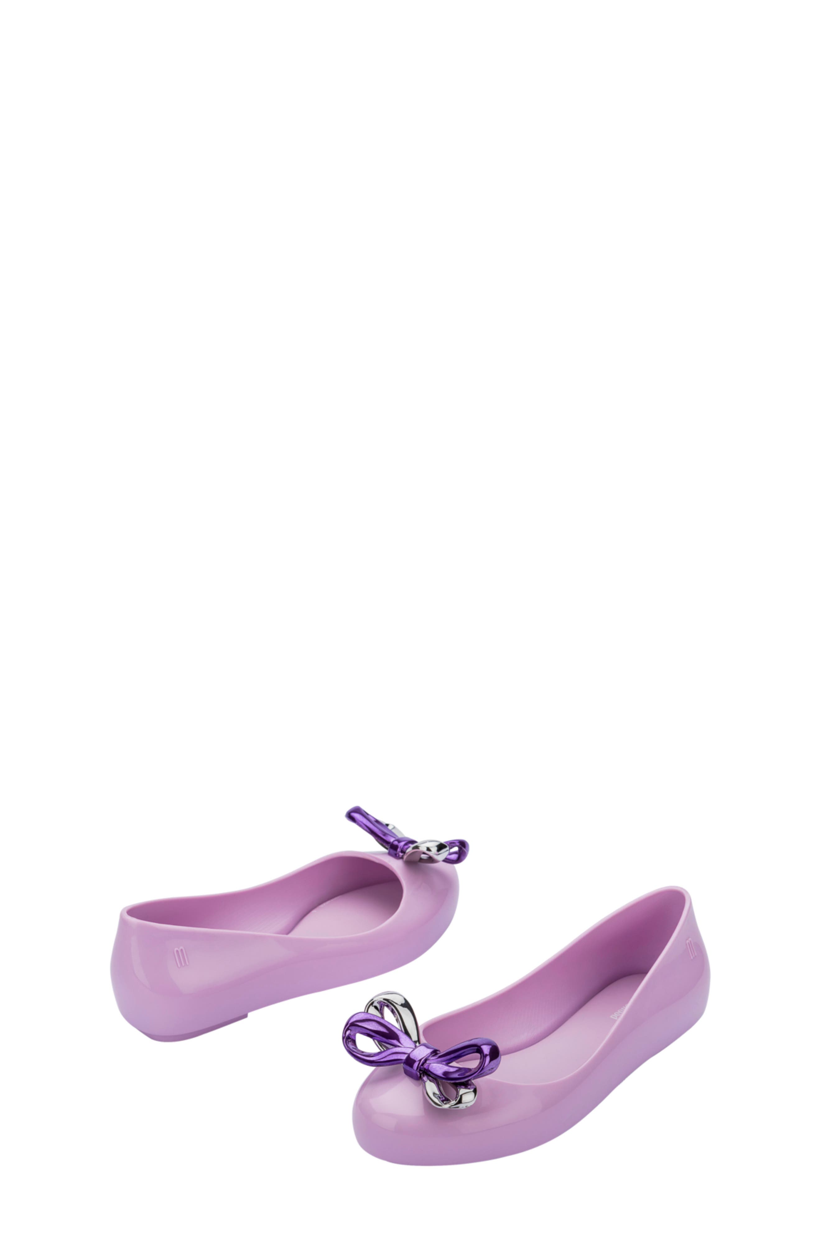 Mini Melissa Kids' Sweet Love Glam Flat, Alternate, color, Lilac