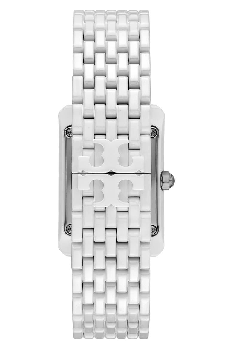 The Eleanor Ceramic Bracelet Watch, 26mm x 38mm, Alternate, color, WHITE