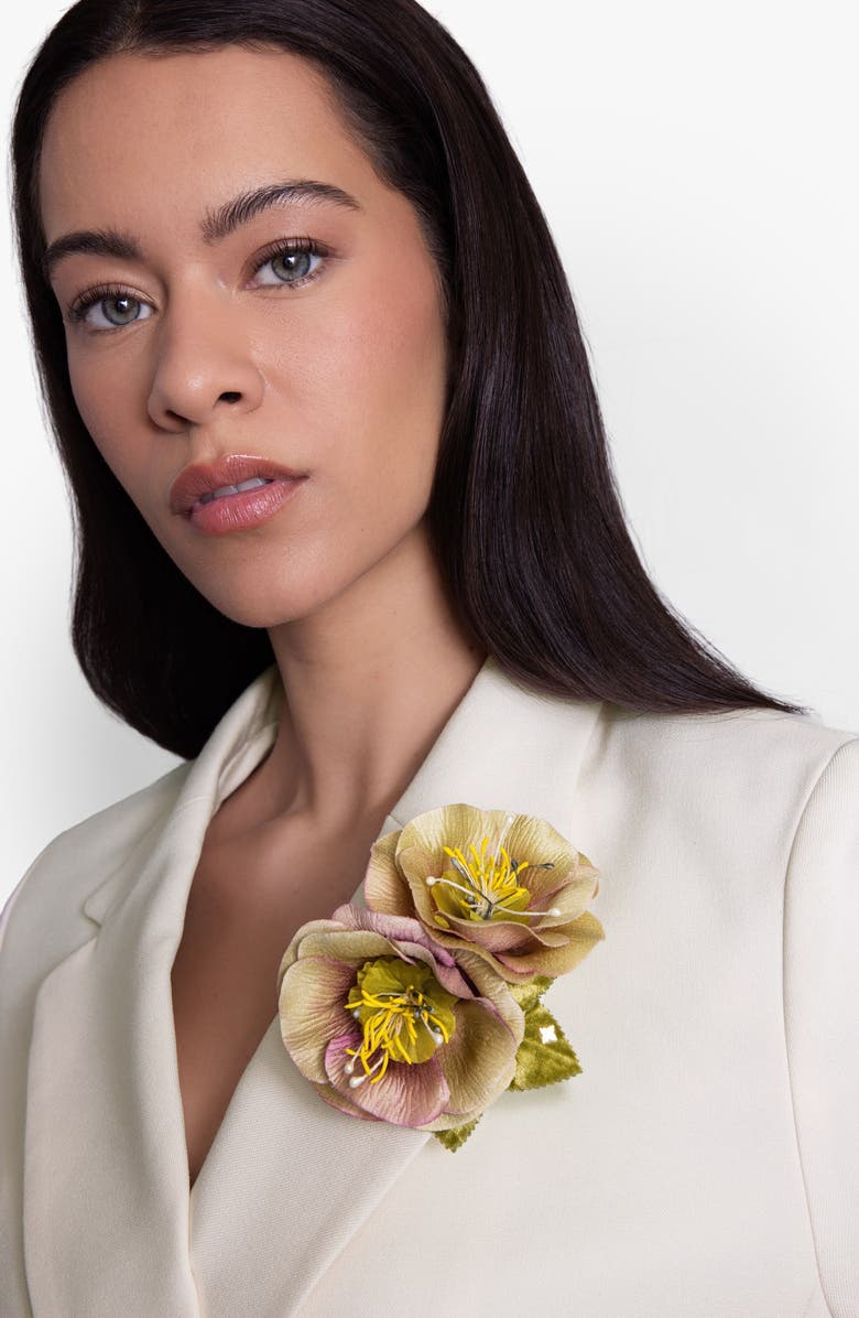 Helena Simon The Hellebore Floral Brooch, Alternate, color, Yellow