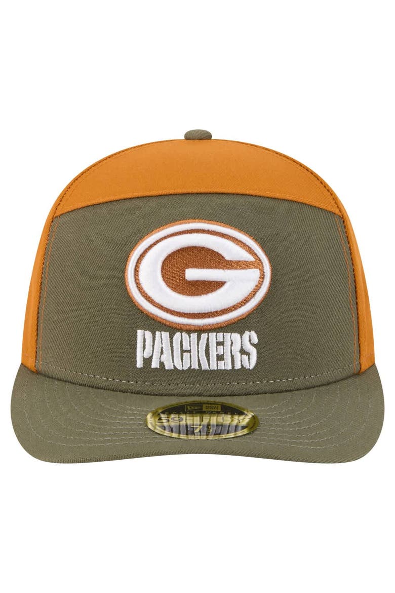 Men's New Era Olive/Brown Green Bay Packers Two-Tone Color Pack Split Panel 59FIFTY Fitted Hat, Alternate, color, Olive