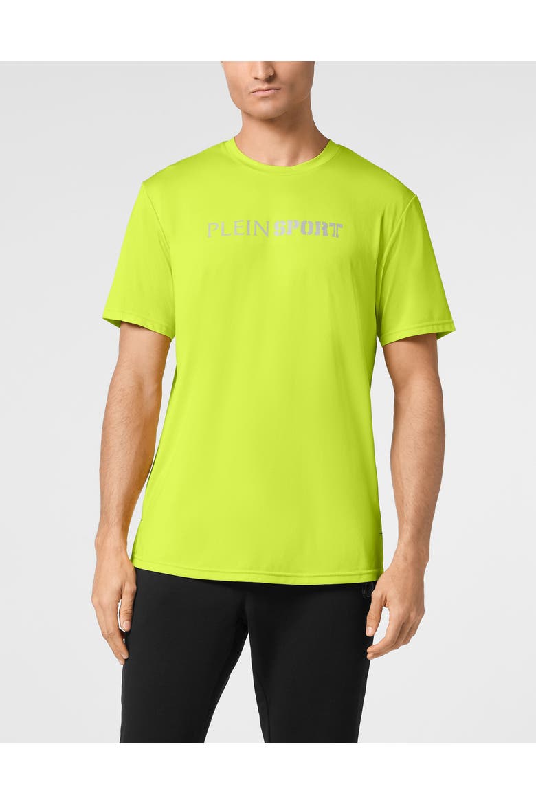 Reflective T-Shirt Round Neck Ss Men, Main, color, yellowfluo