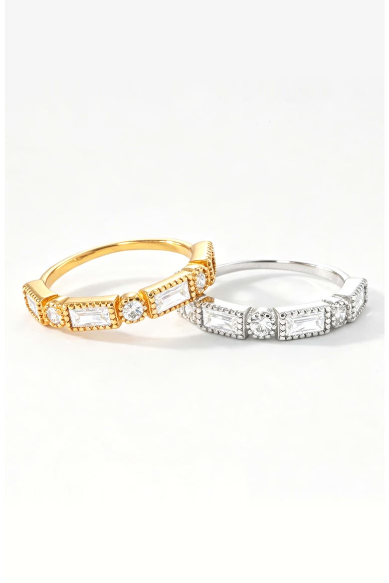 Round & Baguette Vintage Ring, Alternate, color, Gold
