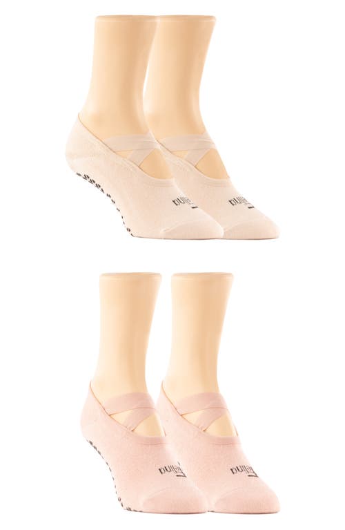 Felina 2-pack Pilates Socks In Shell/pink