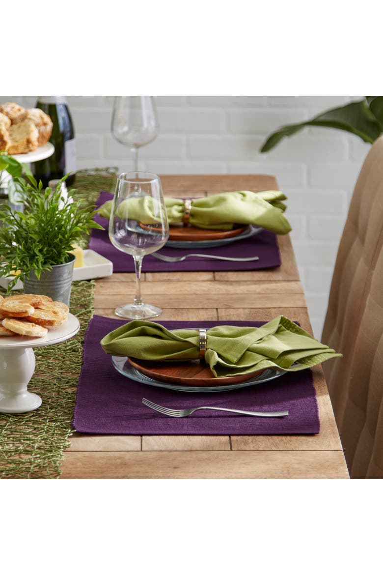 Everyday Ribbed Placemat Set/6, Alternate, color, Eggplant