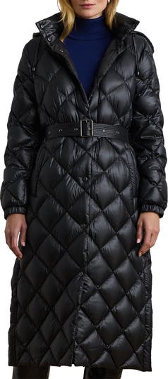 特価!Ralph Lauren Diamond Quilted Belted Hooded Puffer Coat Lauren Ralph Lauren Belted Quilted Down Puffer Coat with