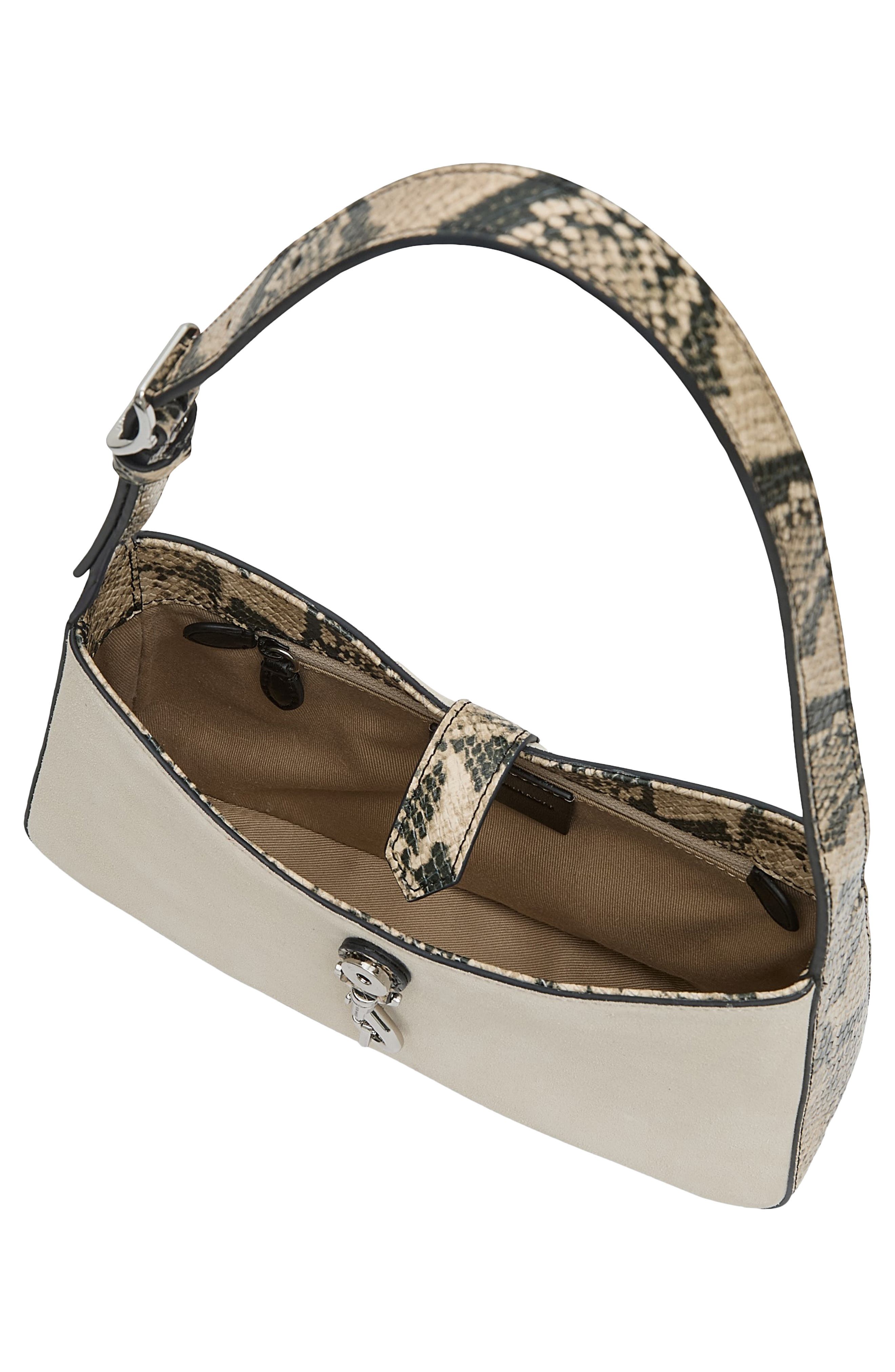 Rebecca Minkoff Small Megan Leather Shoulder Bag, Alternate, color, Ivory