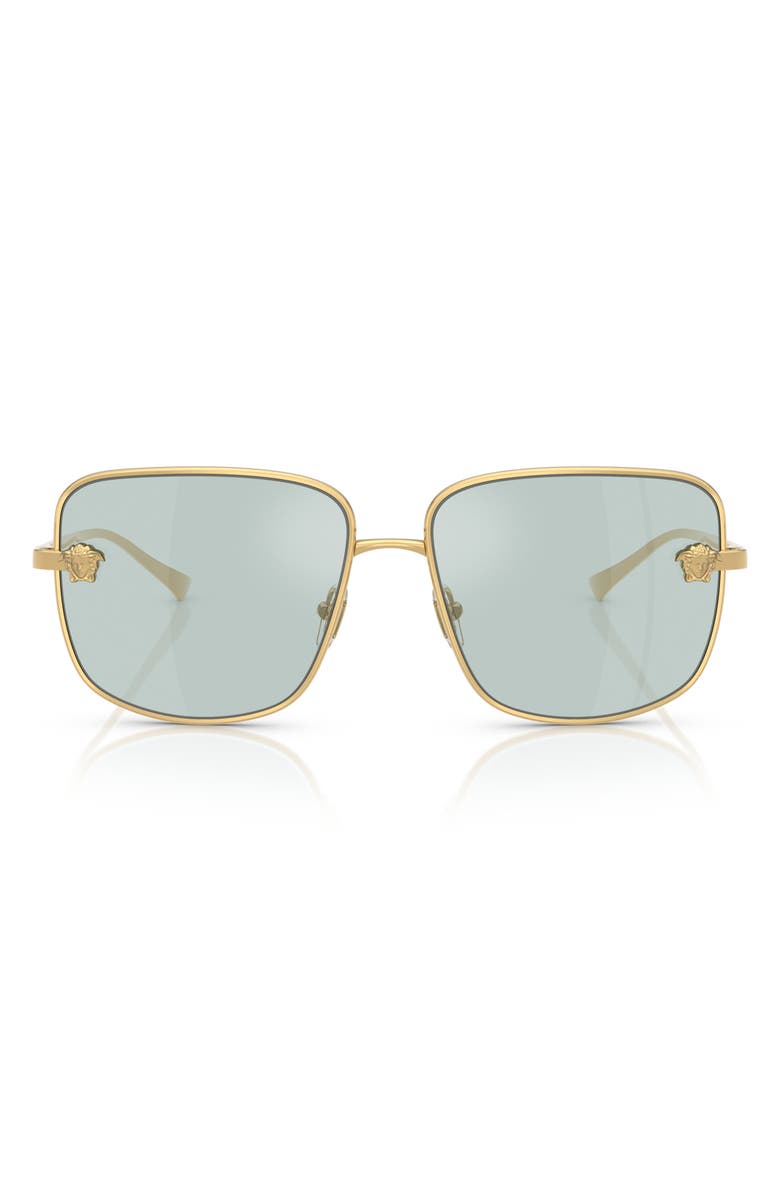 Versace 59mm Square Sunglasses, Main, color, Gold/ Aqua