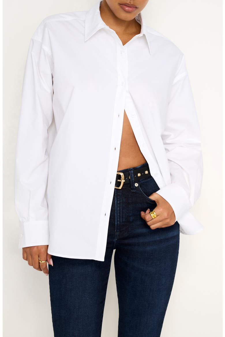 Perfect Cotton Poplin Button-Up Shirt, Main, color, WHITE001