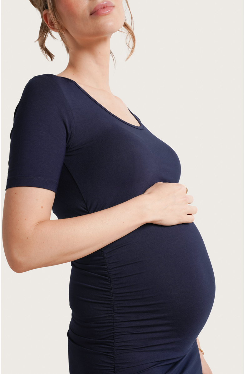 Nom Maternity Hugo Maternity Maxi Dress, Alternate, color, Dark Navy