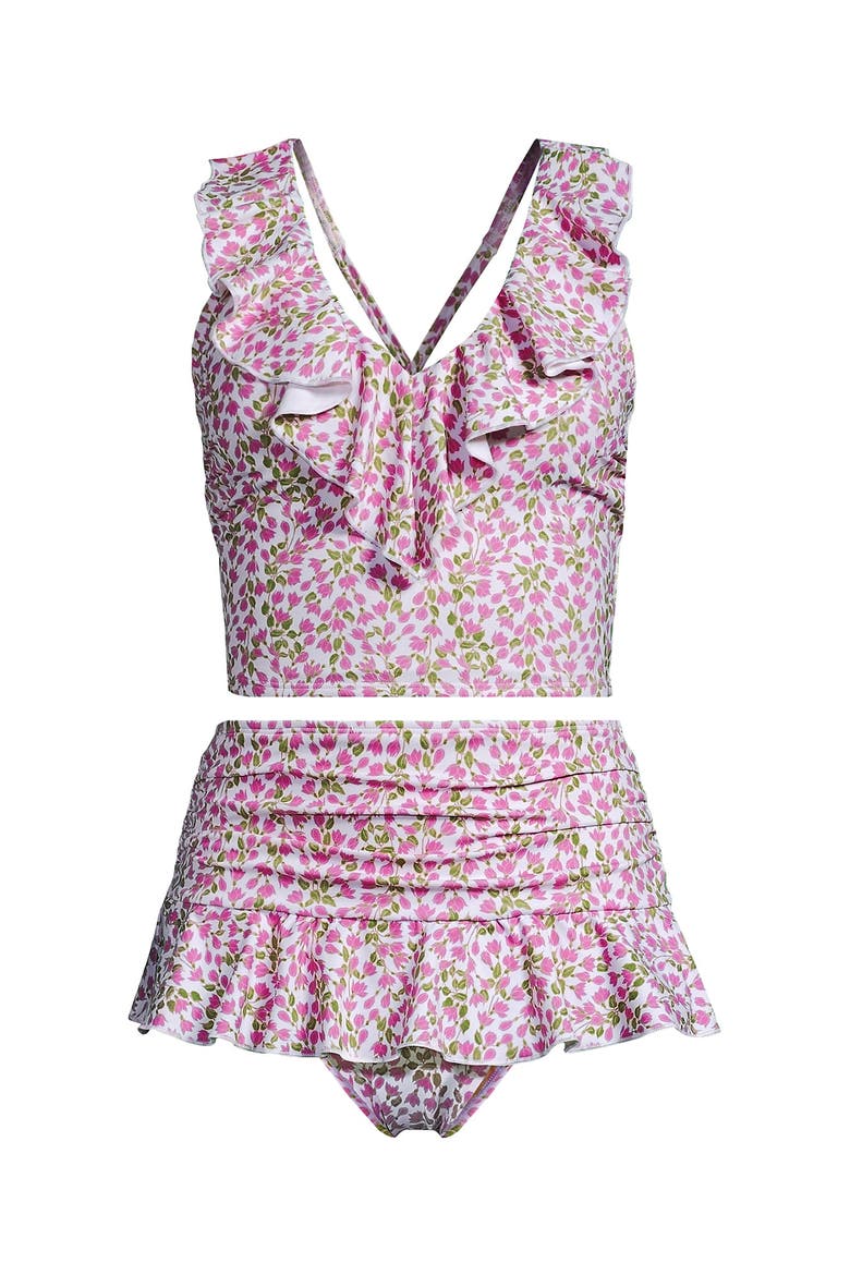 Ruffle Midkini Set, Alternate, color, Pink Mini Bloom Floral