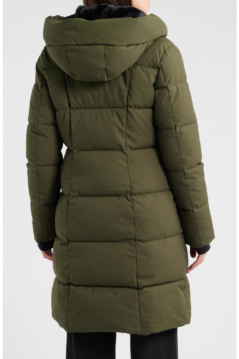 Oxford Long Puffer Coat, Alternate, color, OLIVE NIGHT