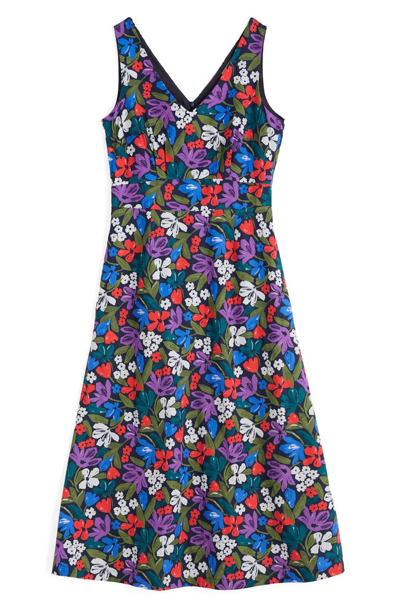 Seasalt Cornwall Sky Beyond Sleeveless Organic Cotton Midi Dress, Alternate, color, Crayon Floral Maritime
