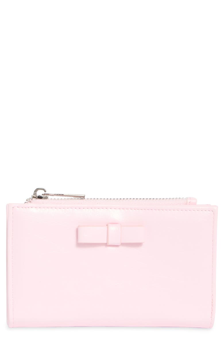 Madden Girl Faux Leather Snap Wallet, Main, color, Ballet Pink