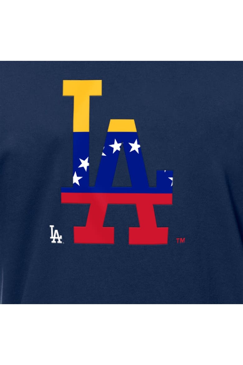 Men's New Era Navy Los Angeles Dodgers Venezuelan Flag Logo T-Shirt, Alternate, color, Navy