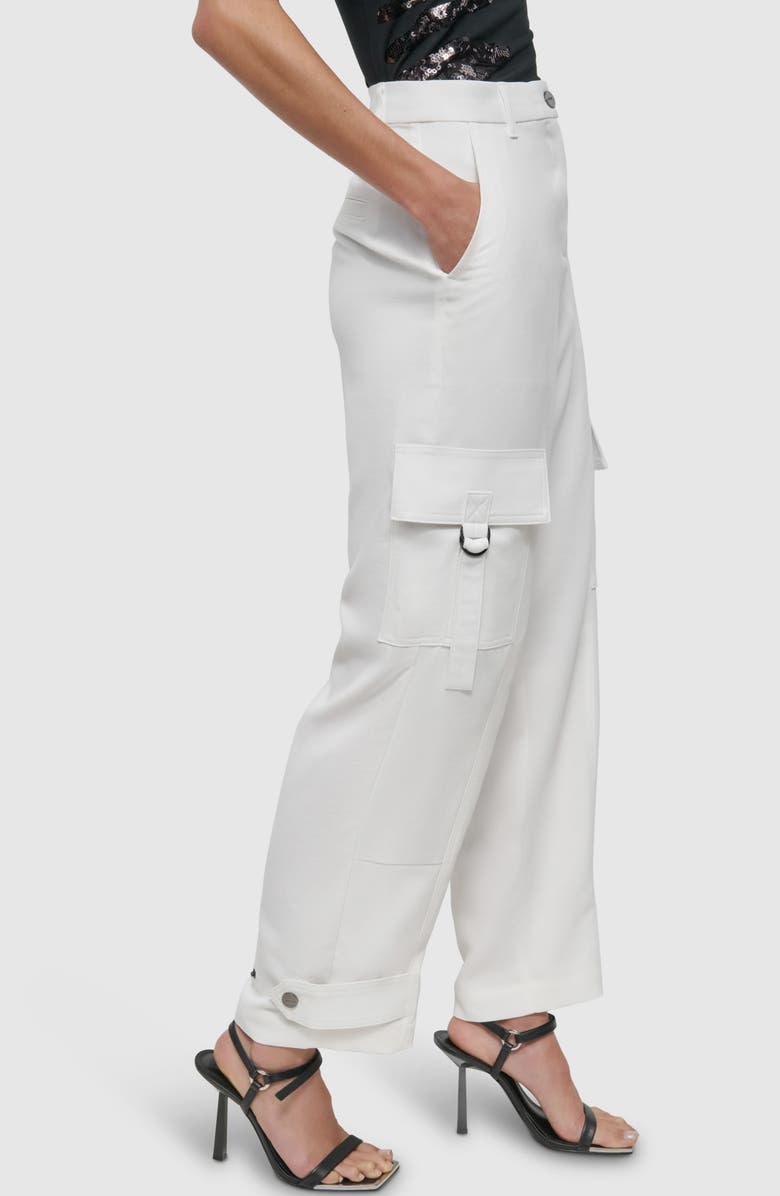 DKNY Satin Cargo Pants, Alternate, color, 