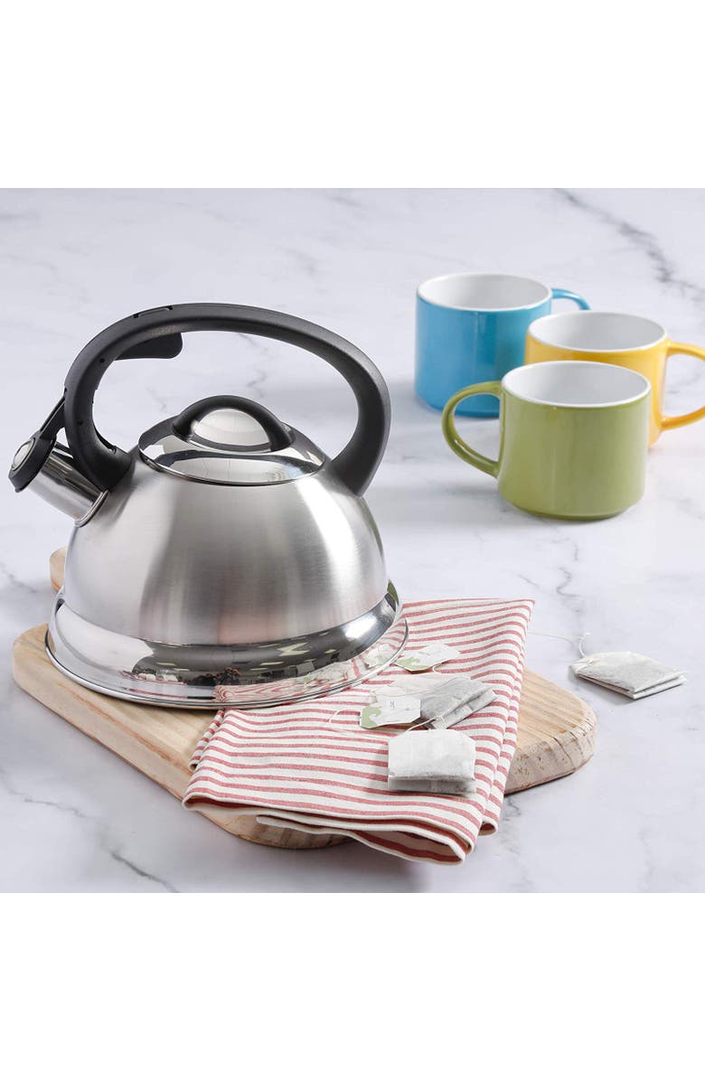 MR COFFEE Flintshire 1.75 Qt. Stainless Steel Whistling Tea Kettle, Alternate, color, Metallic Silver