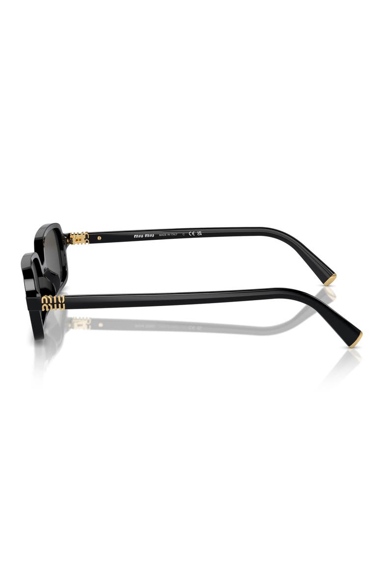 51mm Rectangular Sunglasses, Alternate, color, BLACK / DARK GREY