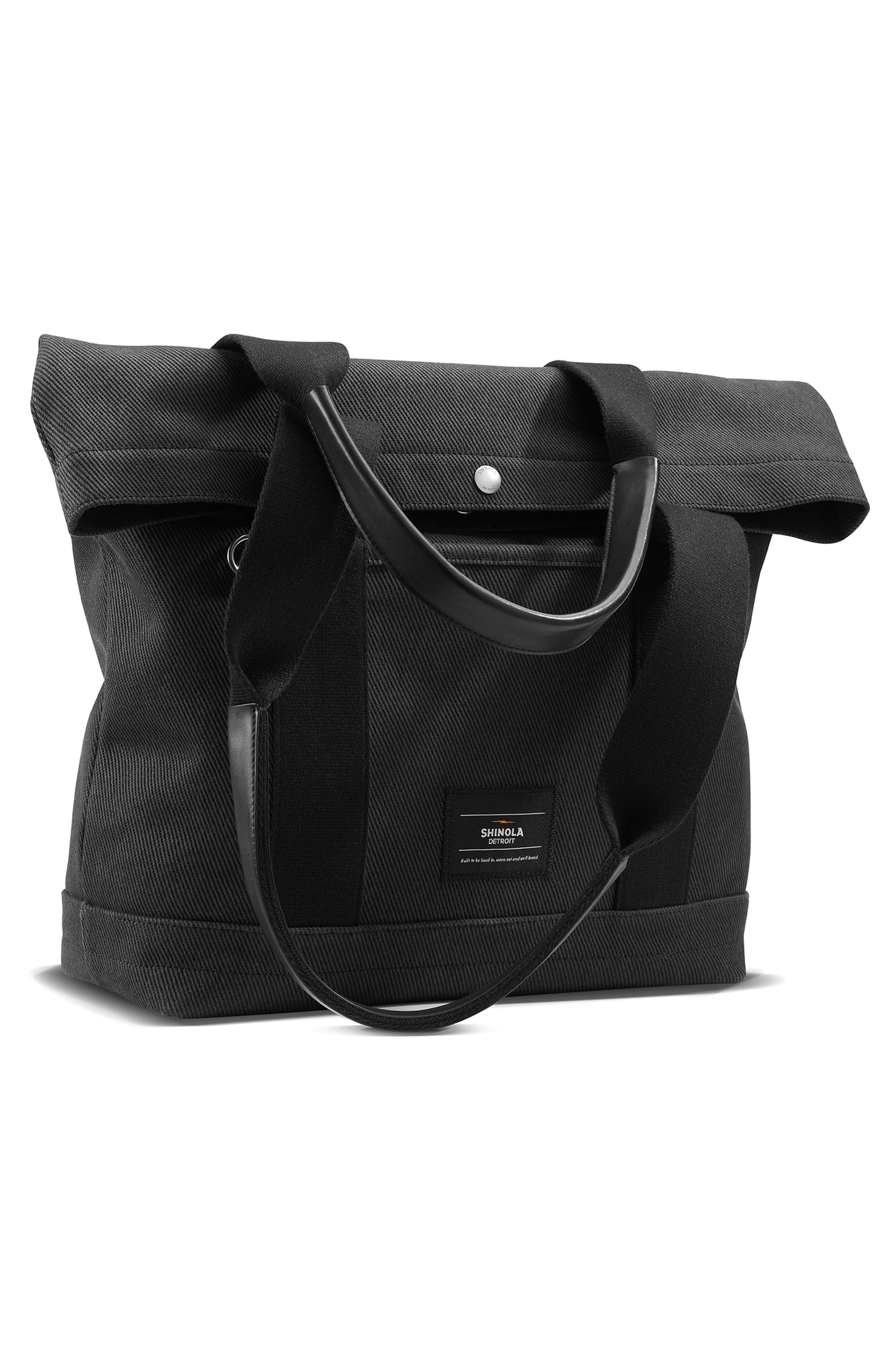 Runabout Canvas Foldover Tote, Alternate, color, BLACK