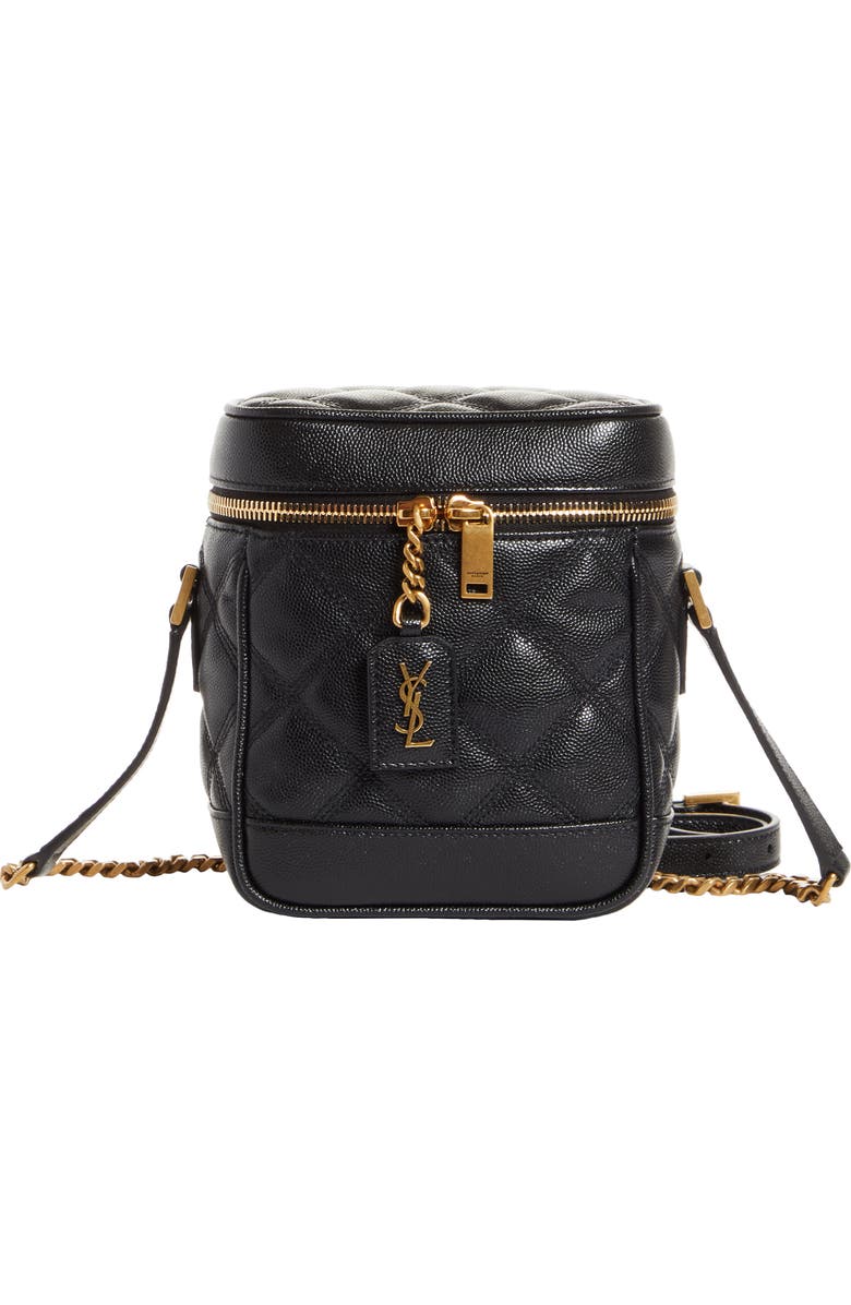 Saint Laurent '80s Vanity Case Matelassé Leather Shoulder Bag, Main, color,