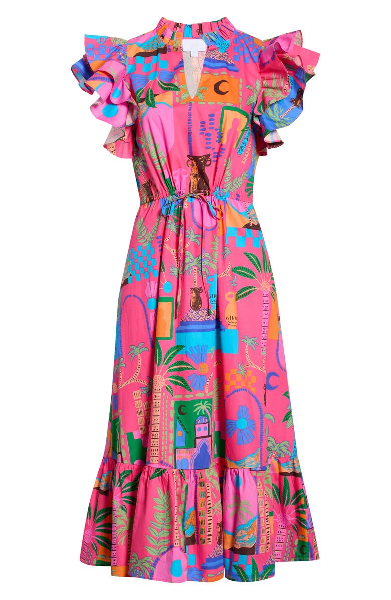 SUGARLIPS Lanus City Dillan Ruffle Midi Dress, Alternate, color,