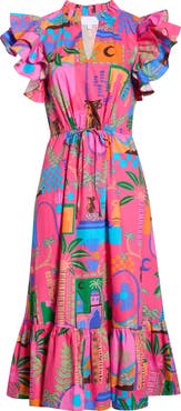 SUGARLIPS Lanus City Dillan Ruffle Midi Dress