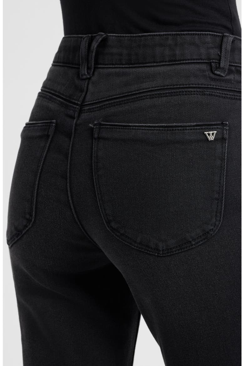 Madison Grinded Hem High Waist Bootcut Jeans, Alternate, color, WASHED BLACK ARTISANAL