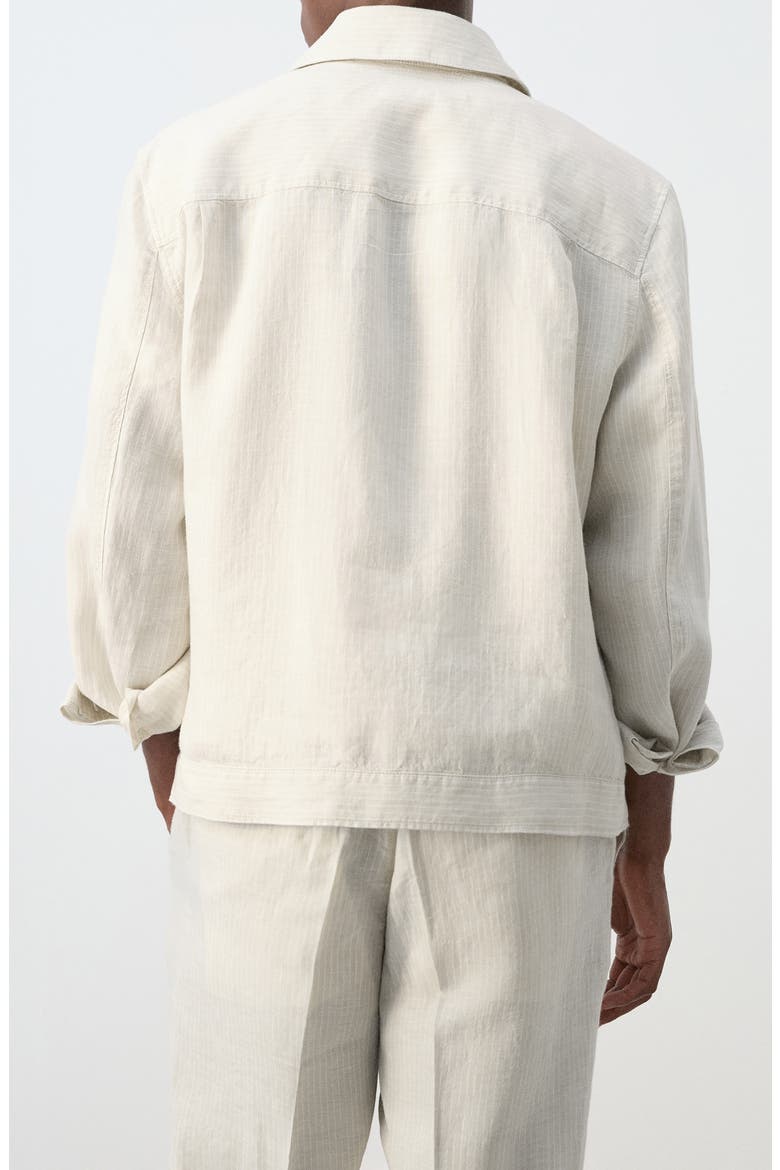 Tonal Stripe Linen Jacket, Alternate, color, WHITE
