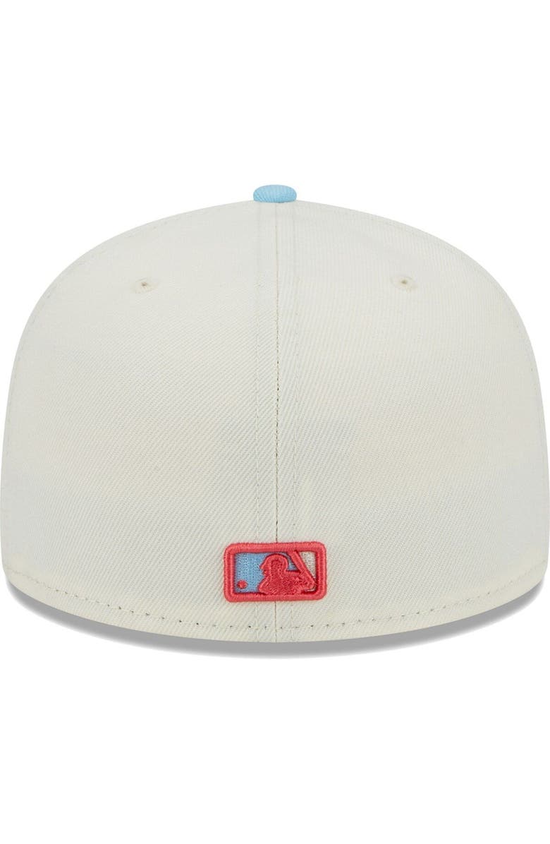 New Era Men's New Era Cream/Light Blue Oakland Athletics Spring Color Two-Tone 59FIFTY Fitted Hat, Alternate, color,
