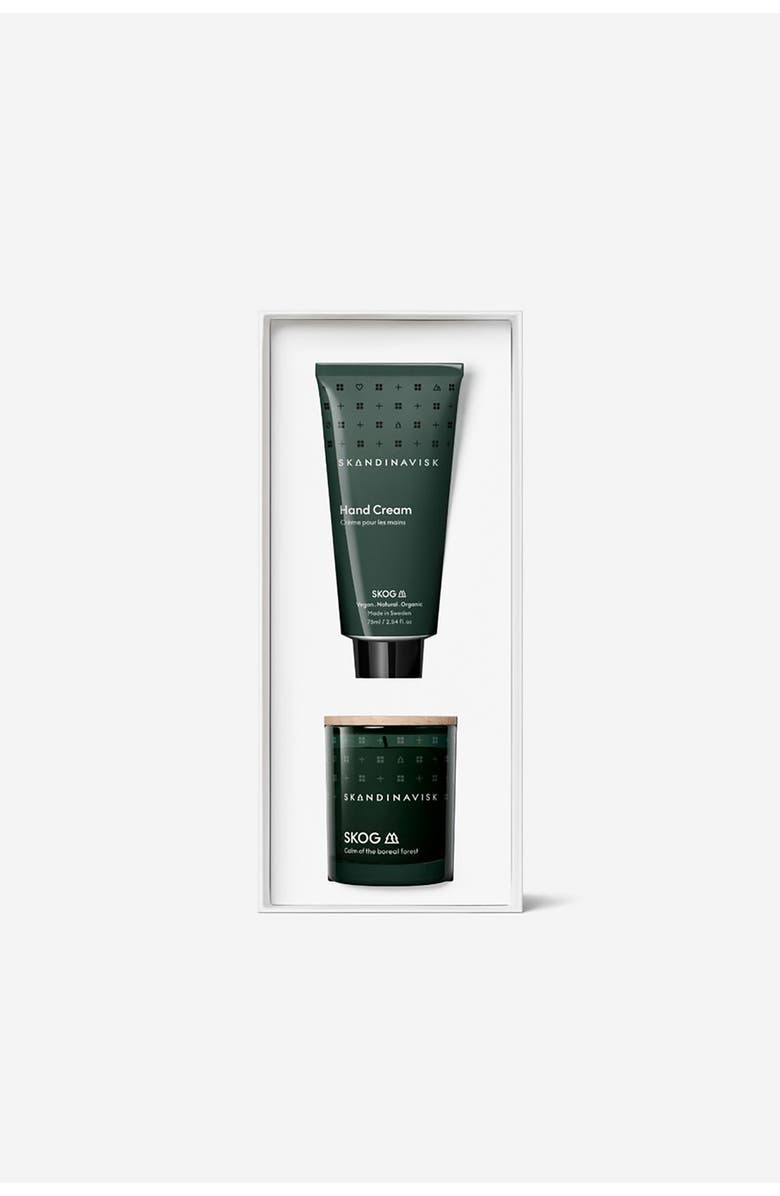 SKANDINAVISK SKOG Scented Candle & Hand Cream Set, Alternate, color, Green